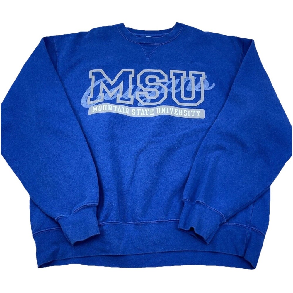 Vintage Mountain State Cougars Sweatshirt Men Large‎ Crew Neck Sweater MSU Y2K